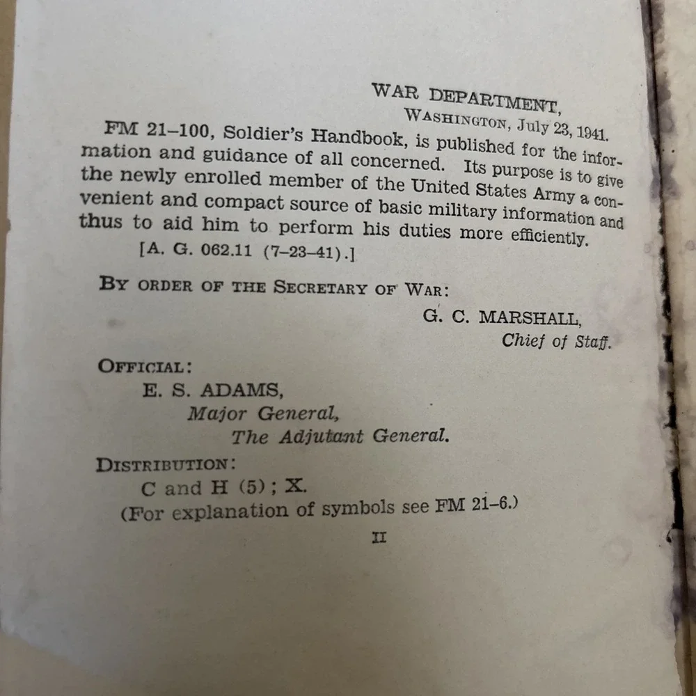WW2 War Department Basic Field Manual Soldiers Handbook July‎ 23 1941 Original